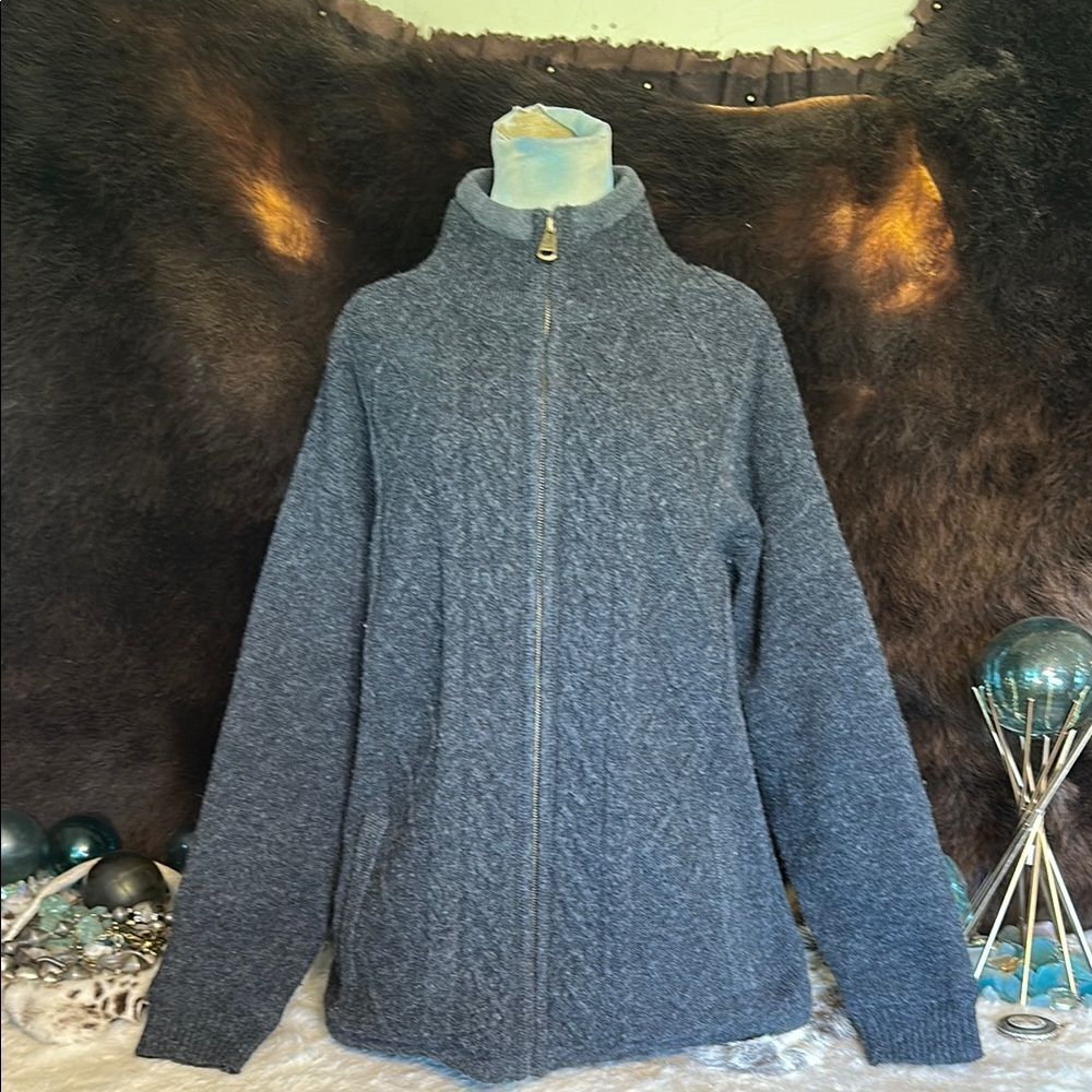 Aran Gray Full-Zip Sweater L (BK1)